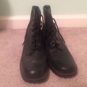 Black combat boots