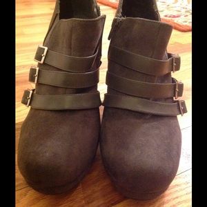 Fergalicious Gray Suede Booties 9.5 Worn once.