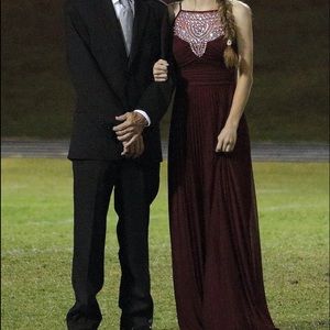 DARK RED PROM DRESS