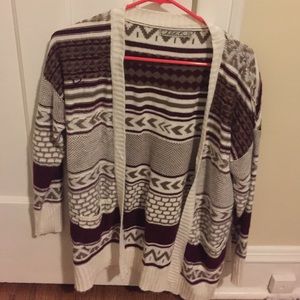 Printed sweater cardigan