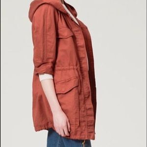 Loft burnt orange coat with hood