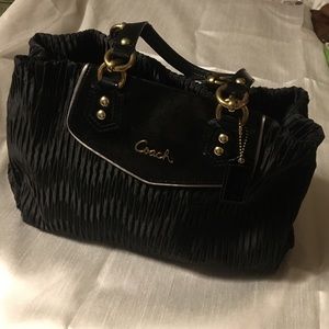 Black ruching Coach bag