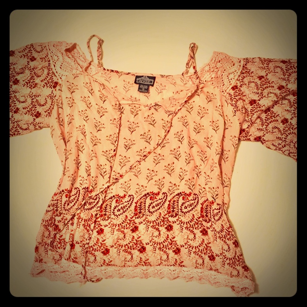 Angie COLD Shoulder Bell Sleeve Vintage NWOT
