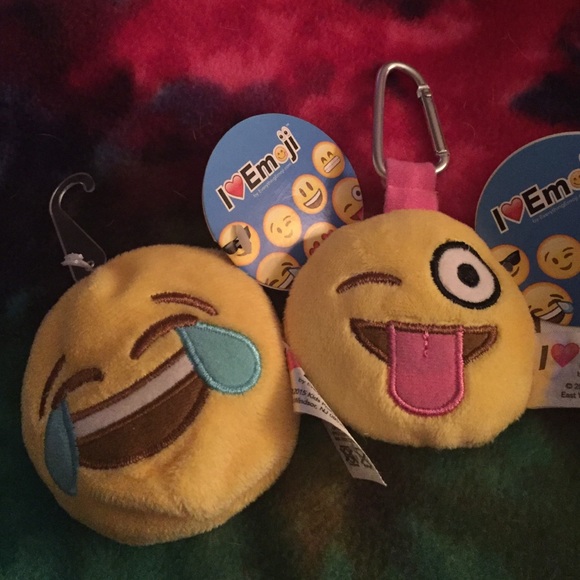 2 emoji keychains