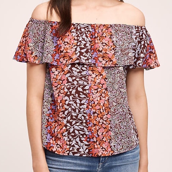 Anthropologie Maeve Vallita Off-Shoulder Blouse