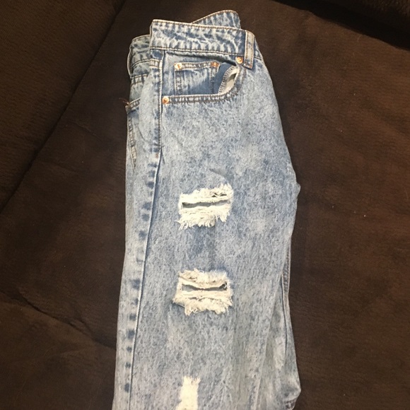 High rise acid wash jeans