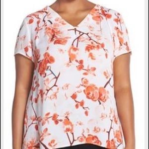 Gently used sejour printed floral blouse
