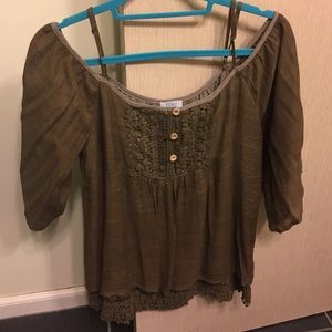 Tobi olive green blouse