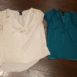 Two H&M short sleeve blouses