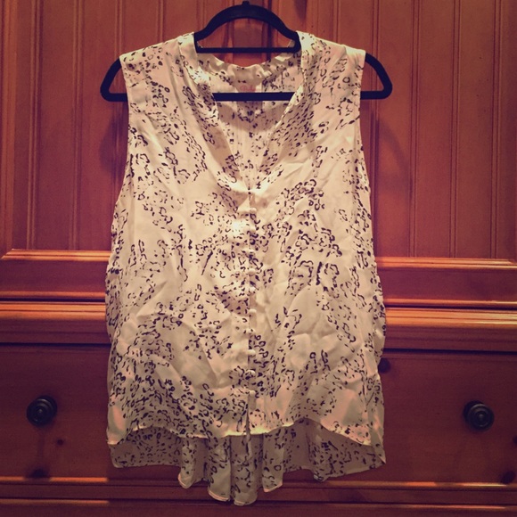 PARKER button front silk blouse