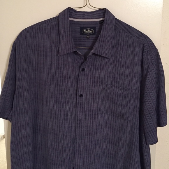 Nat Nast 2XL Short sleeve blue button down