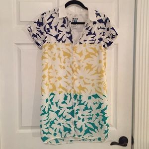 Floral Print Anthropolgie Mini Shirt Dress Floral Print Anthropolgie Mini Shirt Dress