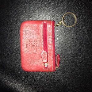Dooney Bourke card holder with key chain ring.