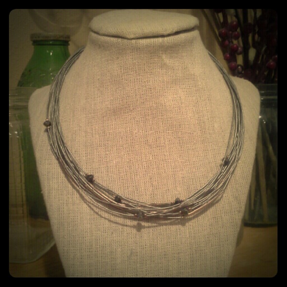 Silver Leather necklace