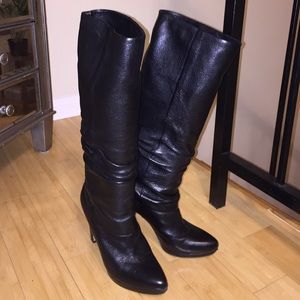 Joan & David Tall Black Leather Boots