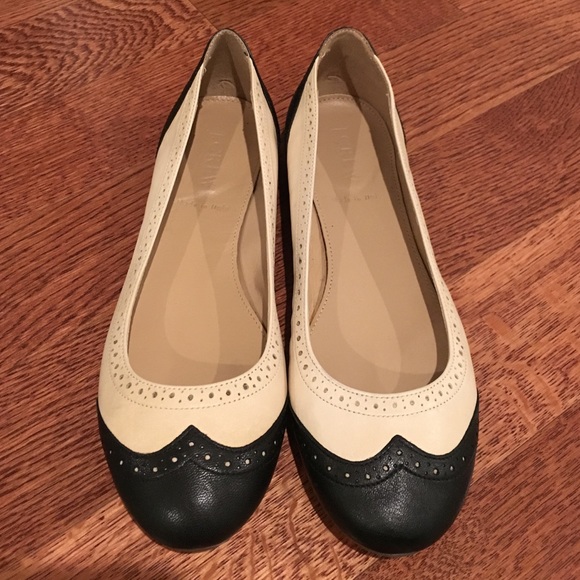 JCrew black and cream flats