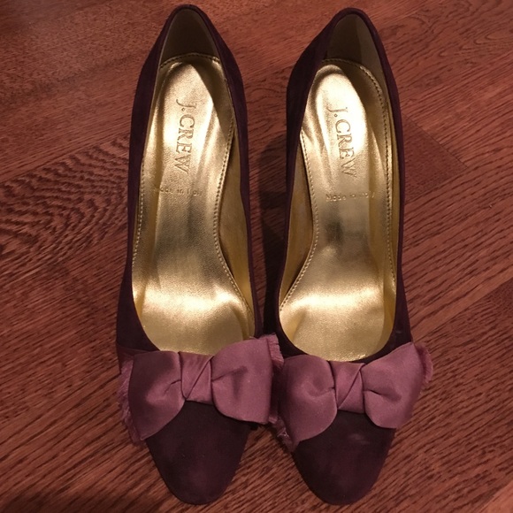 Burgundy JCrew suede heels
