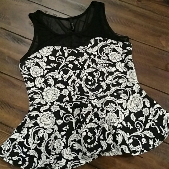 Gorgeous Peplum Top with Mesh Upper