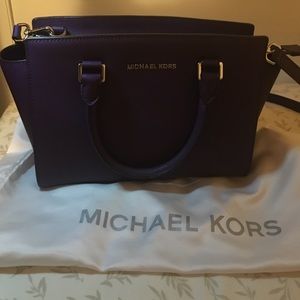 New Michael Kors Medium Selma Satchel - Grape