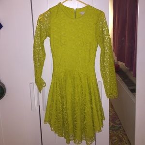 Green/yellow lace fit and flare dress!
