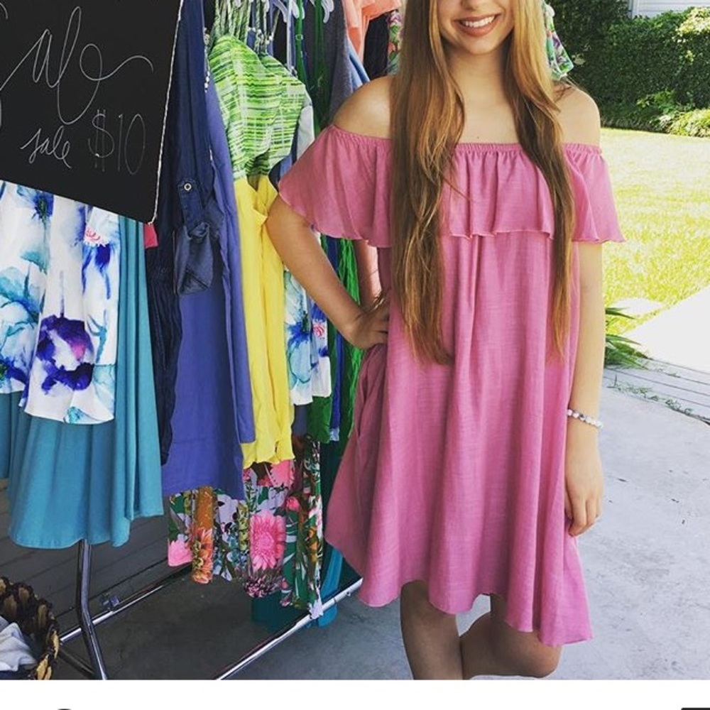 Rose pink off the Shoulder dress