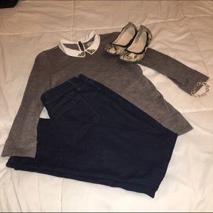 Jeweled collared sweater