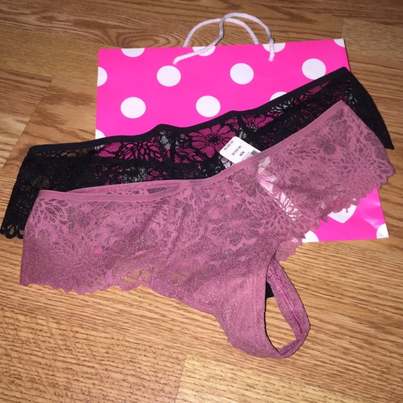 Victorias Secret Pink Lace Cheekster Underwear NWT