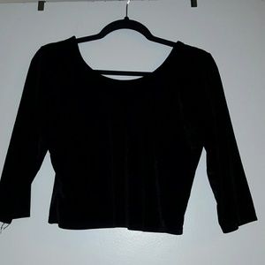 Black, velvet crop top