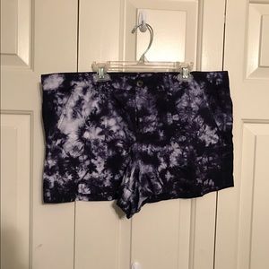 Dark purple tide dye shorts