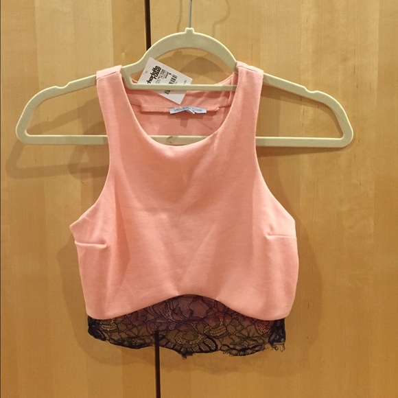 NWT Pink high neck crop top