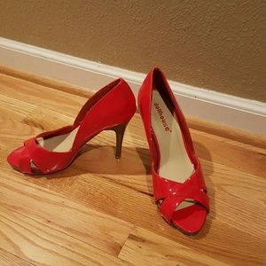 Red Dollhouse Heels Size 7
