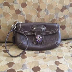Leather Coach Wristlet