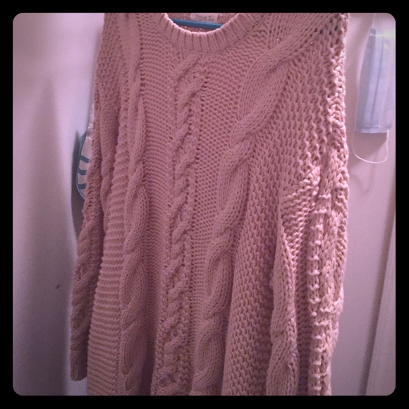 Oversized knit sweater, beige.