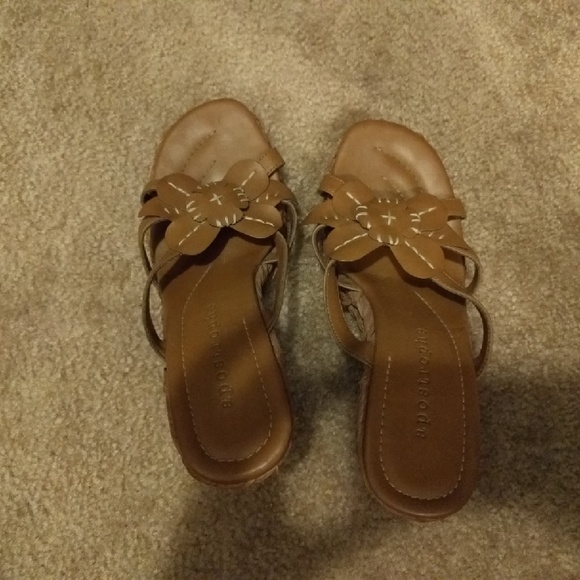 Brown wedge sandal