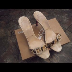 Christian Louboutin Snakeskin Slides Heels!