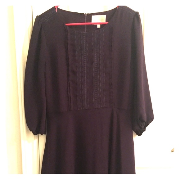 Purple Boho Dress with 3/4 Sleeves