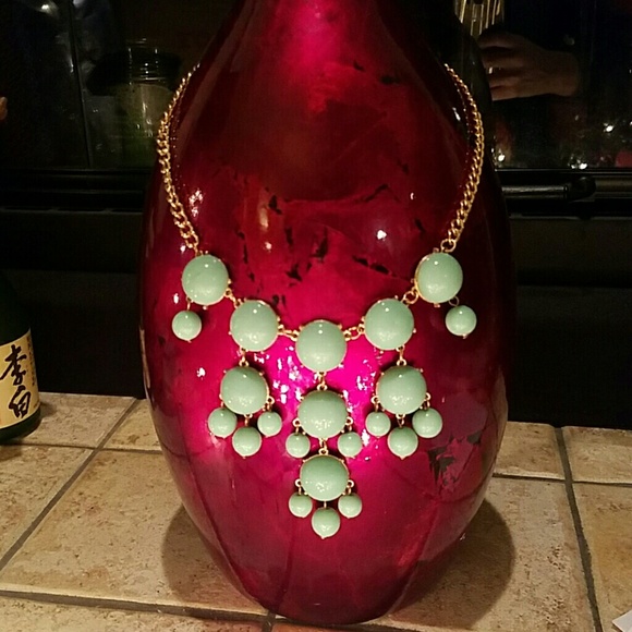 Mint green and gold necklace