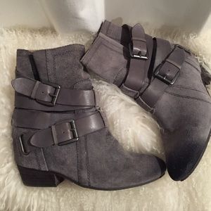 Naya gray moto boots, worn once.