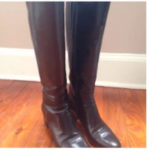 Butter Black Leather Tall Boots