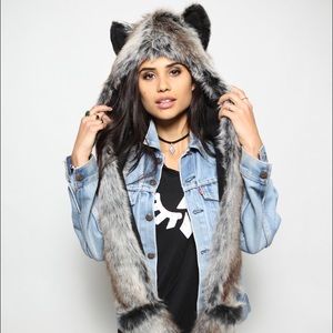 Grey wolf spirit hoods