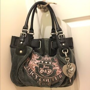 Gray velour juicy couture bag