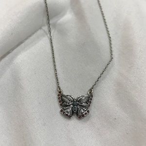Fossil butterfly necklace