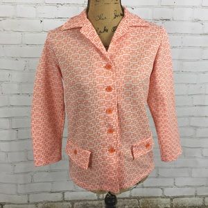 Vintage Geometric Patterned Button Up Jacket