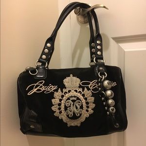 Black velour juicy couture bag