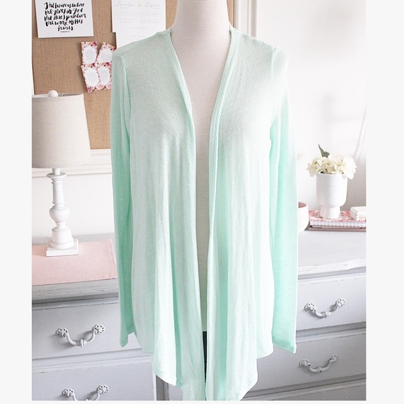 Sweaters - Mint Open Cardigan
