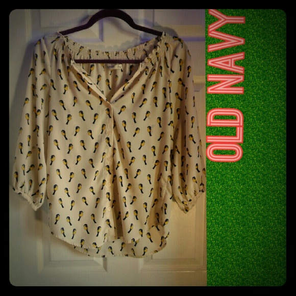 Old Navy Birds of a Feather Blouse (sz xs)