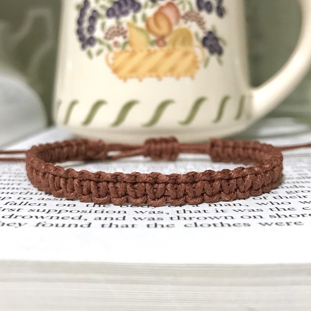 2 for $9 ⇨ Brown Hemp Square-Knot Bracelet