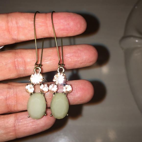 Bronze rhinestone drop earrings