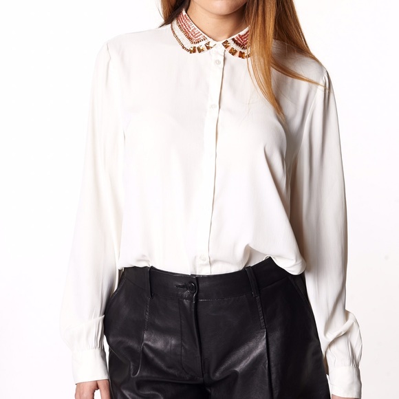 ASOS Sequin Collar Top