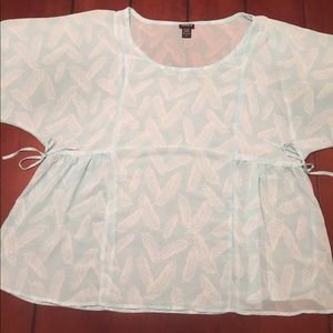Torrid sheer feather print blouse
